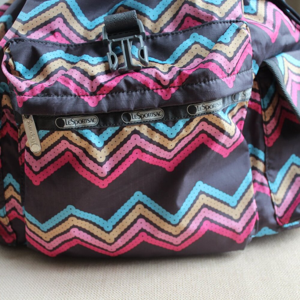 Lesportsac Chevron Drawstring Backpack - image 6